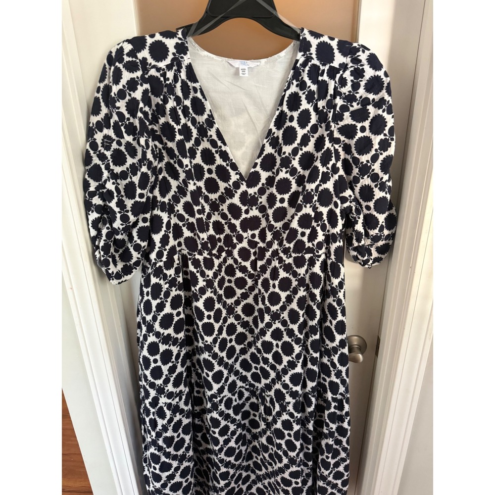 Time and Tru Women's Cotton Midi Dress XXXL V-neck, puff sleeves wedding guest